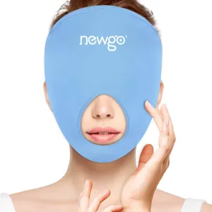 NEWGO Ice Pack Face Ice Mask for Puffy Eyes, Cooling Face Mask Reusable with Thick Gel Pad in Forehead & Eye Zones for Migraines, Post-Surgery, Redness, Allergy Swelling Pain Relief
