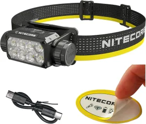 Nitecore HC75 UHE 3000 Lumen USB-C Rechargeable Zoomable Work Headlamp, White and Red Beams for Industrial Work, Night Camping, Hiking, and Hunting, Adjustable Focus with Floodlight and Spotlight