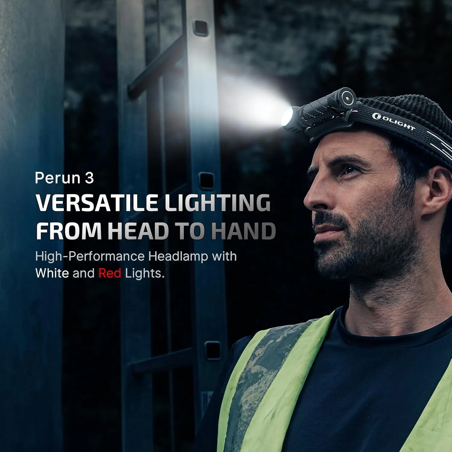OLIGHT Perun 3 Rechargeable Headlamp Flashlight, 3000 Lumens LED Headlight with Red Light, Waterproof Head Lamp with Headband for Outdoor Camping, Hiking, Working(Orange)