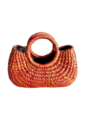 Orange Color Straw Basket Bag,Mini Straw Bag,Straw Basket Bag,Market Basket Bags,Summer Straw Bag,Straw Basket Tote,Straw Basket Purse,Straw Tote Beach Bag