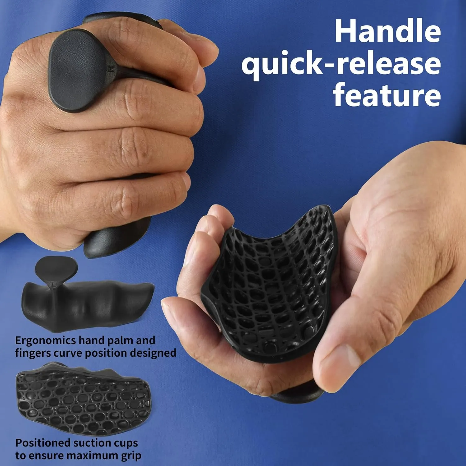 Original Weight Lifting Grips for Men Women Palm Protection, Ergonomics Fingerless Rubber Gym Hand Grips for Weight Lifting, Deadlifts, Gym Workout Gloves for Bodybuilding