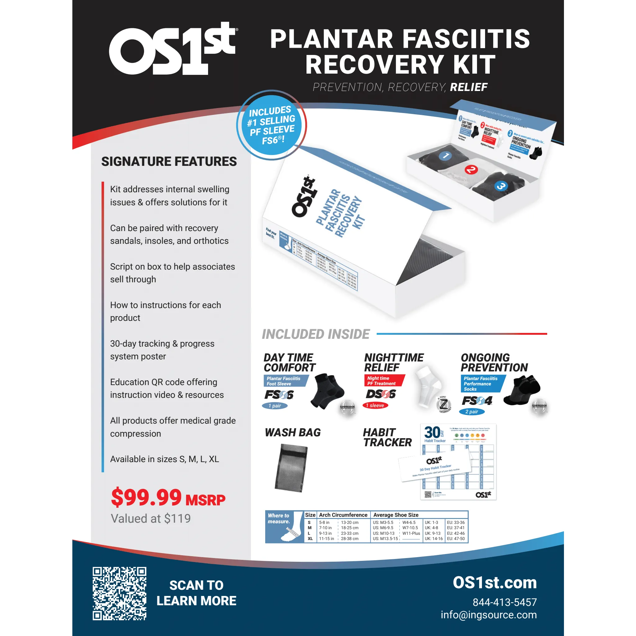 OS1st® Plantar Fasciitis Recovery Sock Kit