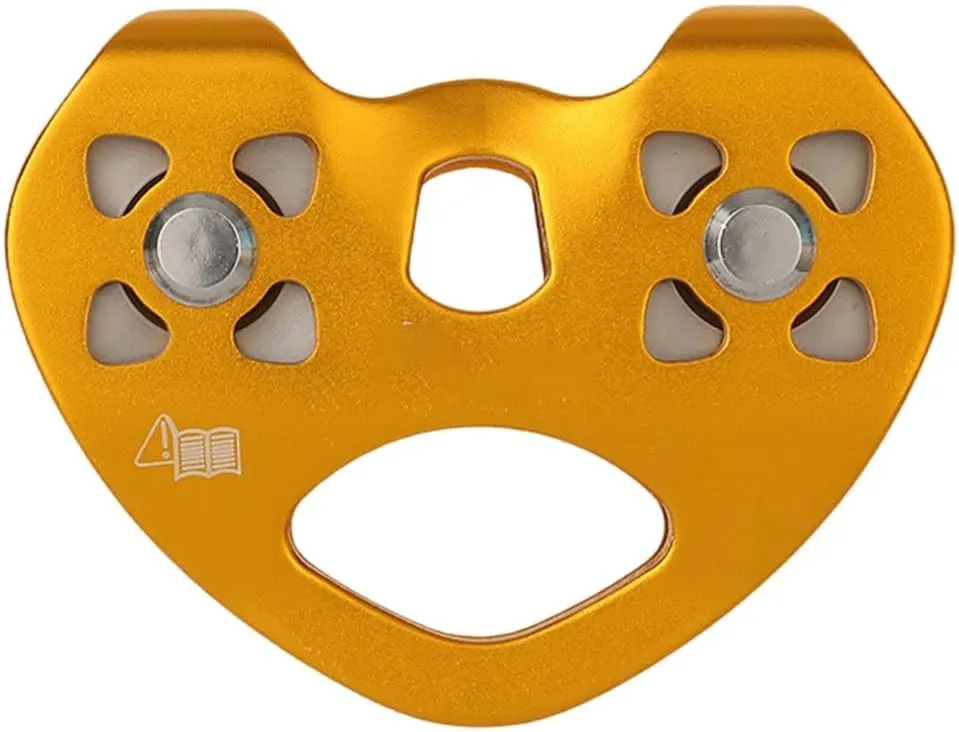 Outdoor Crossing Twin Wheel Pulley Transport Lifting Wheel Rock Climbing Pulley Crossing Rope Tool