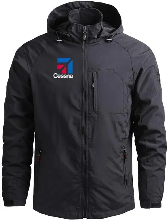 Outdoor Hooded Aviation Pilots Cessna Lightweight Windbreakers Jackets Coats