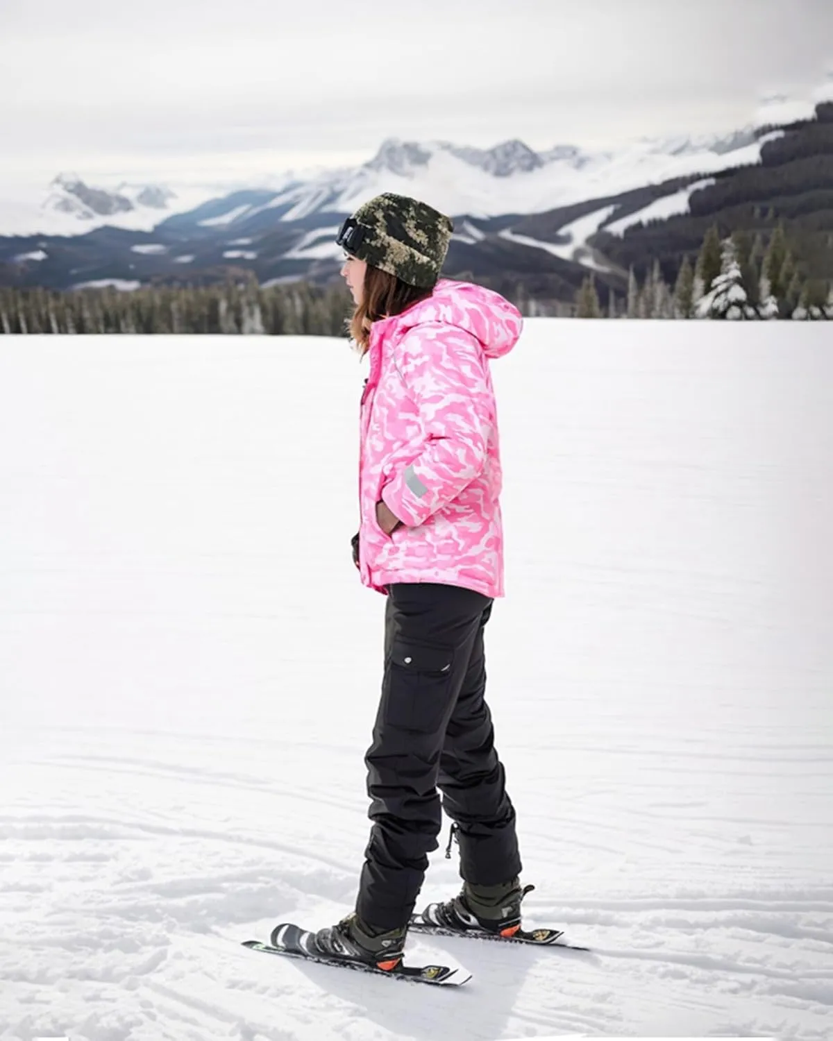 Owntop Kids Winter Ski Jacket Waterproof, Boys Girls Puffer Jacket, Insulated Lining Reflective Strip for Skiing, Snow Play