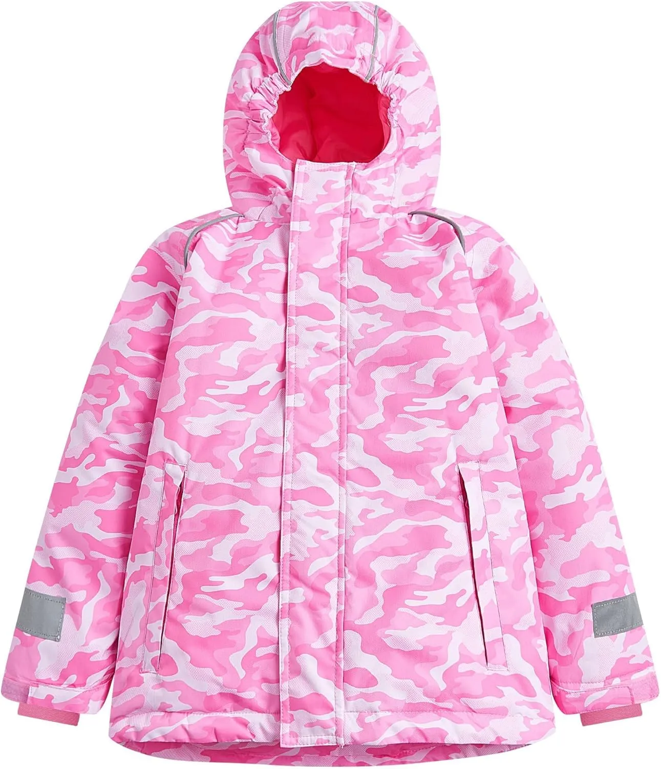 Owntop Kids Winter Ski Jacket Waterproof, Boys Girls Puffer Jacket, Insulated Lining Reflective Strip for Skiing, Snow Play