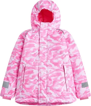 Owntop Kids Winter Ski Jacket Waterproof, Boys Girls Puffer Jacket, Insulated Lining Reflective Strip for Skiing, Snow Play