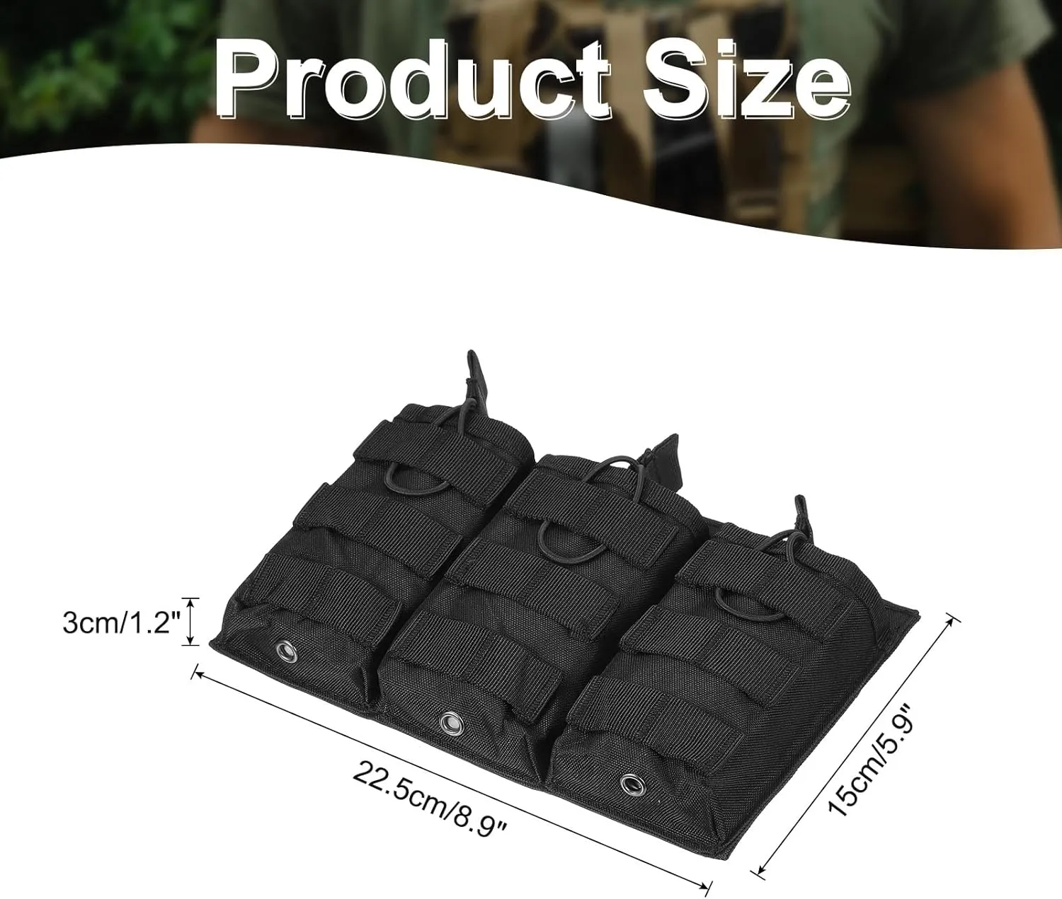 PATIKIL Outdoor Multipurpose Open Top Triple Pouch Bag