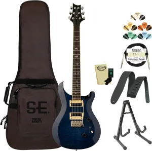 Paul Reed Smith Guitars CM4F30WB-KIT-01 SE Custom 24 30th Anniversary Whale Blue Flame Top Electric Guitar