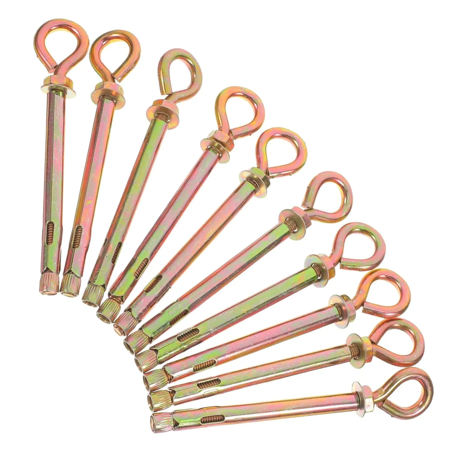 Pcs Sturdy Carbon Steel Expansion Eye Bolts Heavy Duty Swing Hanger Concrete Wall Anchors Galvanized Lifting Rings Easy Install