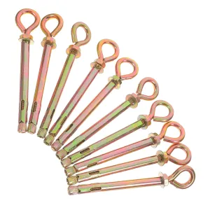Pcs Sturdy Carbon Steel Expansion Eye Bolts Heavy Duty Swing Hanger Concrete Wall Anchors Galvanized Lifting Rings Easy Install