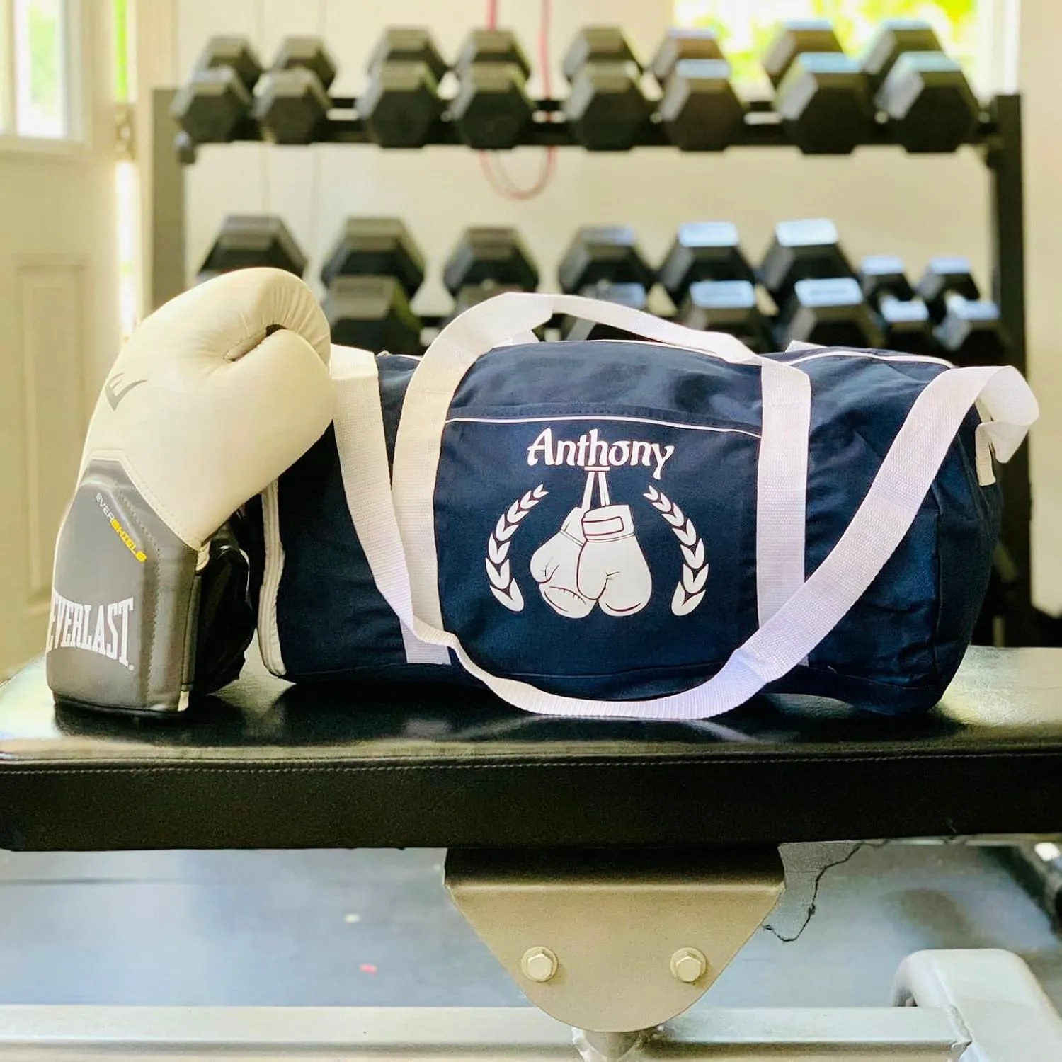 Personalized Sport/Gym Roll Duffel Bag - Fitness & Weight Training
