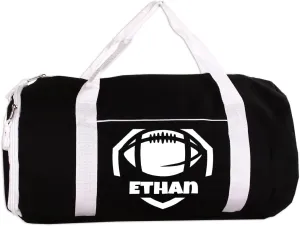 Personalized Sport/Gym Roll Duffel Bag - Football Black 18"