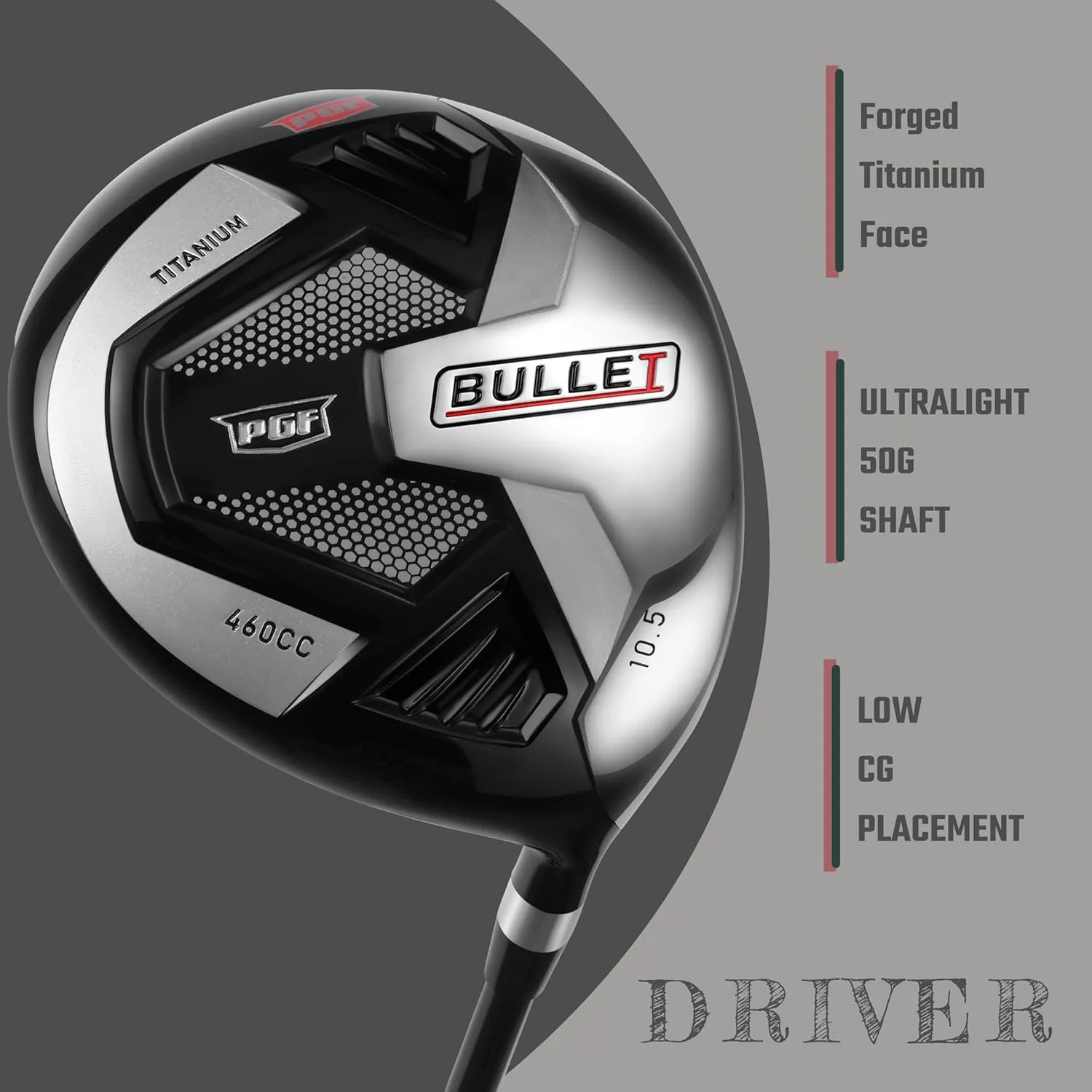 PGF Bullet Titanium Men's Complete Golf Club Set [15-Piece] [Hand: Right] [Length: Standard]