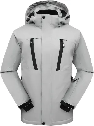 PHIBEE Women's Waterproof Warm Ski Jacket Winter Windproof Snow Coat Hooded Rain Jacket