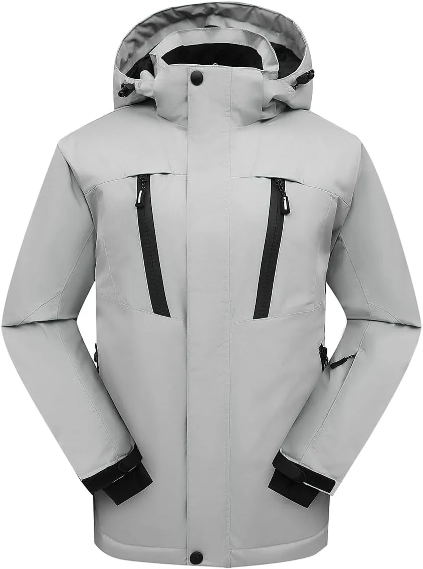 PHIBEE Women's Waterproof Warm Ski Jacket Winter Windproof Snow Coat Hooded Rain Jacket