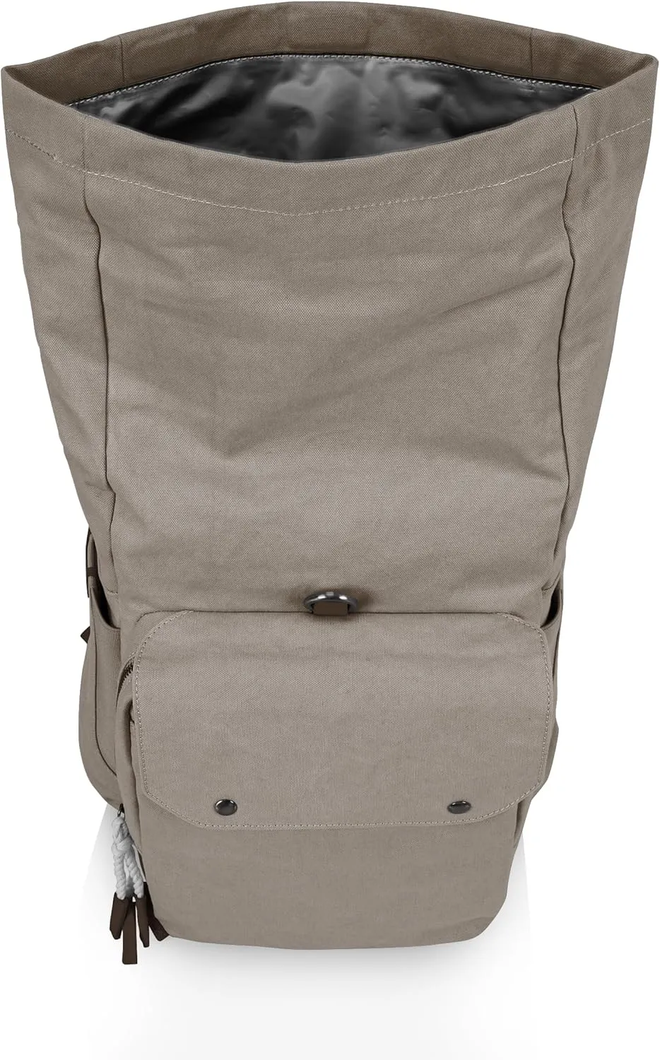 PICNIC TIME Carmel Roll Top Backpack Cooler, Canvas Insulated Cooler Backpack Bag for Lunch and Hiking, Portable Beach Cooler Bag, Picnic Bag