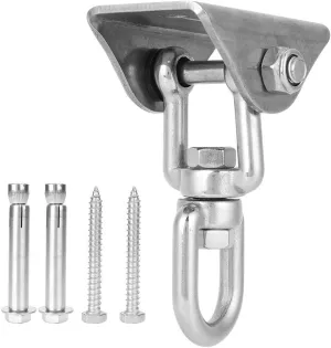 Pilipane Stainless Steel Rotatable Hammock Swing Hanger Hook Fixed Plate Hanging Chair Kit Accessory