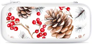 Pine Cones And Berries Compatible with Switch Carrying Case Hard Travel Game Bag Pouch with 15 Games Accessories