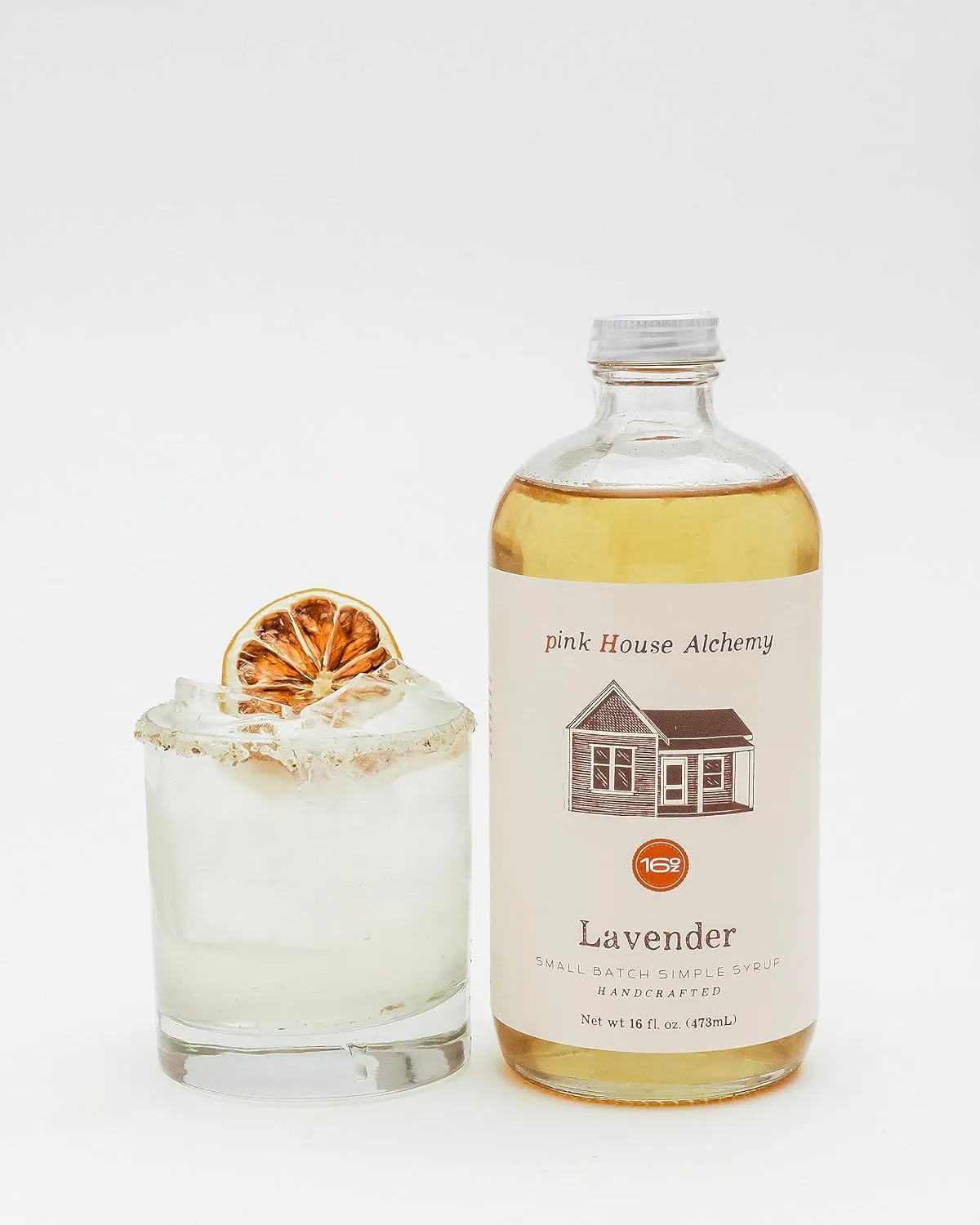 Pink House Alchemy Lavender Simple Syrup 16 OZ Bottle - Coffee, Cocktail, Mocktail and Non Alcoholic Drinks, All-Natural, Non-GMO (LAV 1)