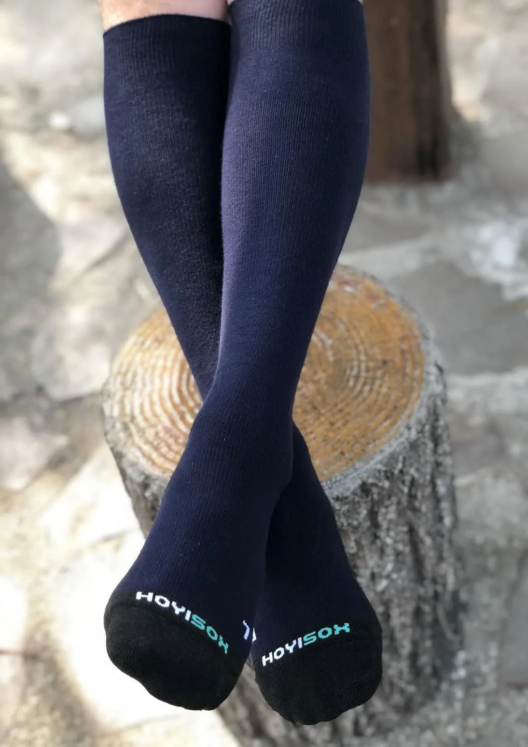 Plus Size Compression Knee High Socks, Wide Calf Extra Large for Men and Women, Comfortable Cotton