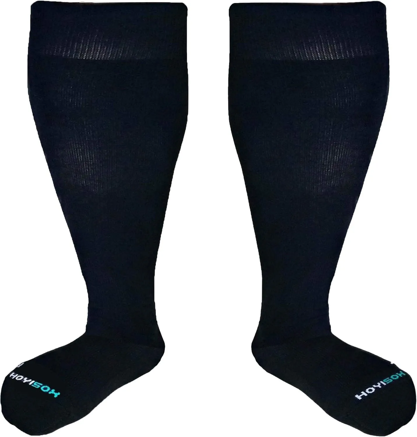 Plus Size Compression Knee High Socks, Wide Calf Extra Large for Men and Women, Comfortable Cotton