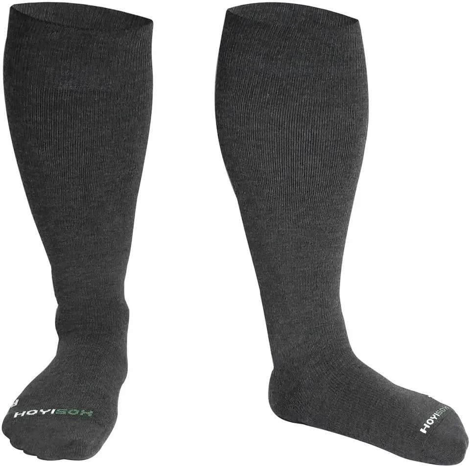 Plus Size Compression Knee High Socks, Wide Calf Extra Large for Men and Women, Comfortable Cotton