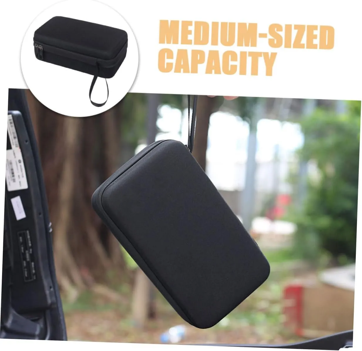 POPETPOP Electric Vehicle Charger Bag Portable Organizer for Bike Accessories Durable Hard Shell Shockproof Design for Cables and Chargers Convenient Storage