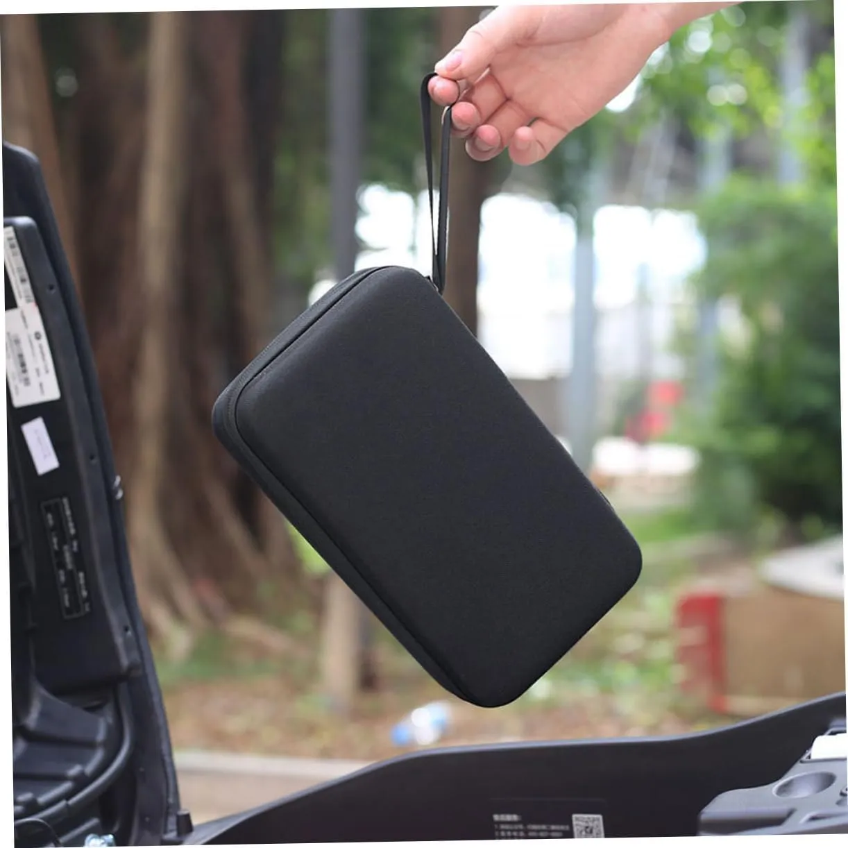POPETPOP Electric Vehicle Charger Bag Portable Organizer for Bike Accessories Durable Hard Shell Shockproof Design for Cables and Chargers Convenient Storage