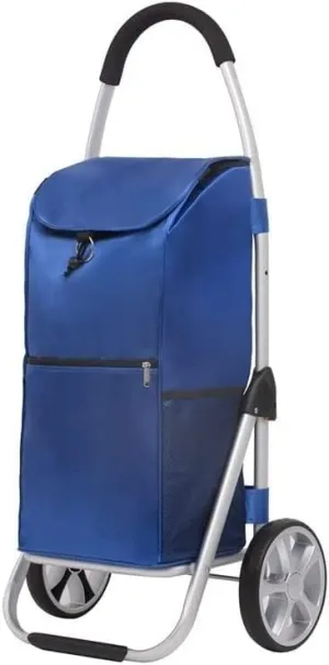Portable Foldable Aluminum Alloy with Removable Shopping Bag Luggage Cart Home Trolley Climbing Grocery Trolley (C)