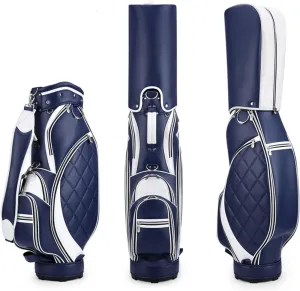 Portable Women's Golf Bag, Waterproof Microfiber Leather Golf Cart Bag, High Hardness Base, Golf Stand Bag Travel Golf Club Bags (Blue)