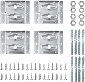 POWERTEC Surface Mount Corner Brackets 4PK w/Mounting Hardware, Corner Braces for Desk Legs/Coffee Table/Dining Table/Bench Legs (71428)