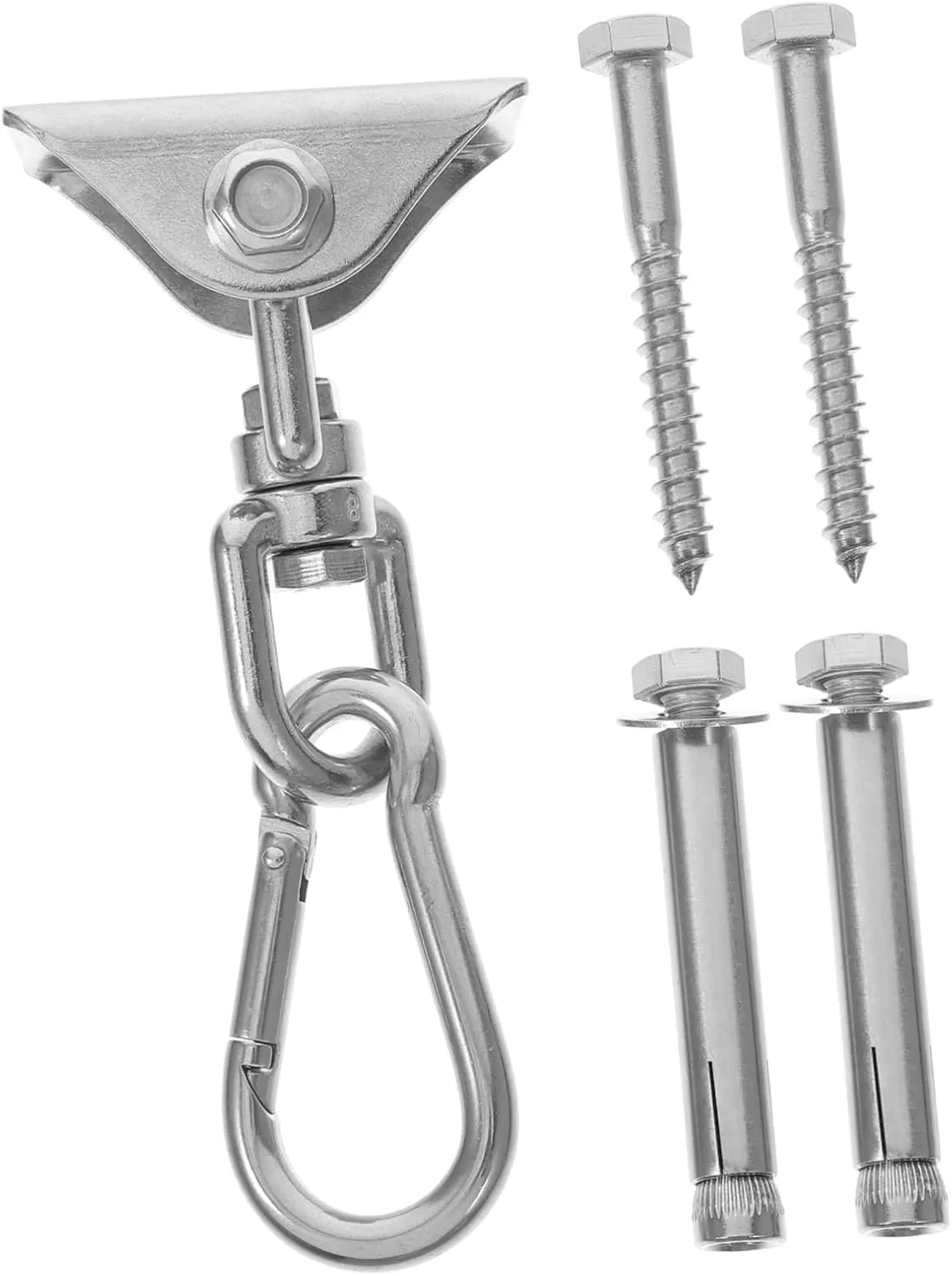 PRETYZOOM 360 Swivel Swing Hangers Hammock Hanging Kit Rotating Hooks for Easy Setup Concrete Wooden Ceilings for Gym Swings and Hammocks