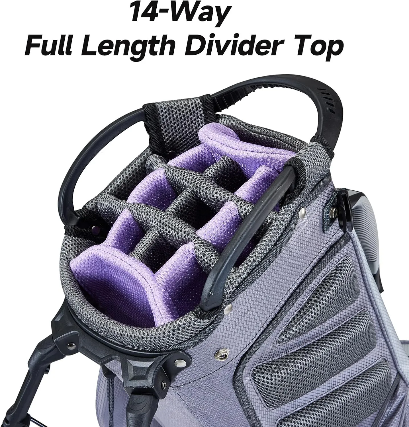 Pro Golf Stand Bag, 14 Way Top with Full Length Dividers, Lightweight Carry Bag with Dual Straps, Ergonomic Back Support, 10 Pockets with Cooler & Waterproof Pocket, for Men and Women