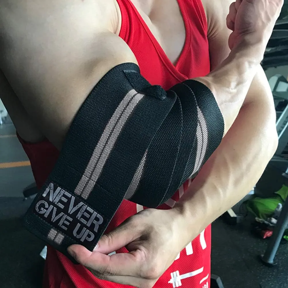 Professional Elbow Wraps Elastic Straps Brace Support Protector for Weightlifting Workout Bodybuilding Gym Fitness