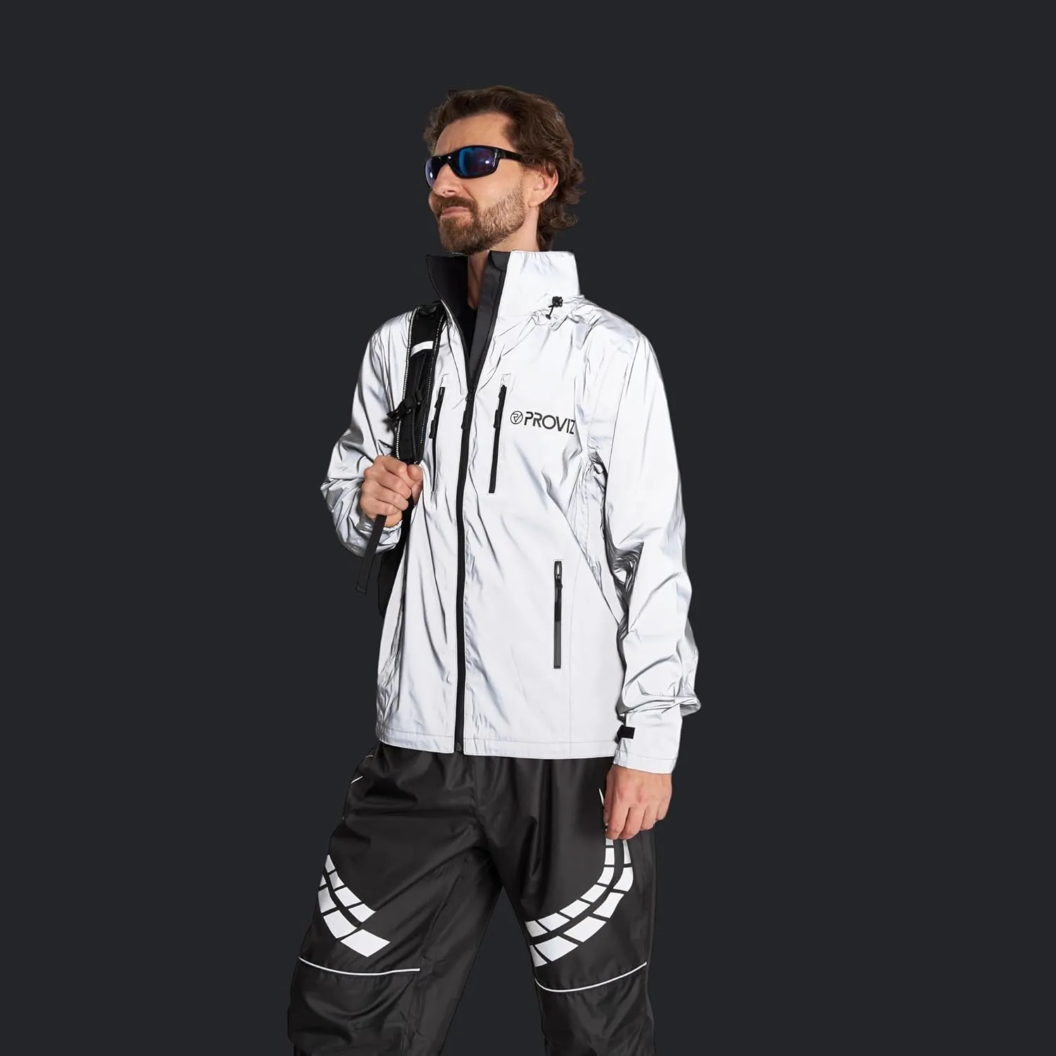 Proviz Men's REFLECT360 Reflective Waterproof Outdoor Jacket Hi Visibility Reflective Windproof Coat
