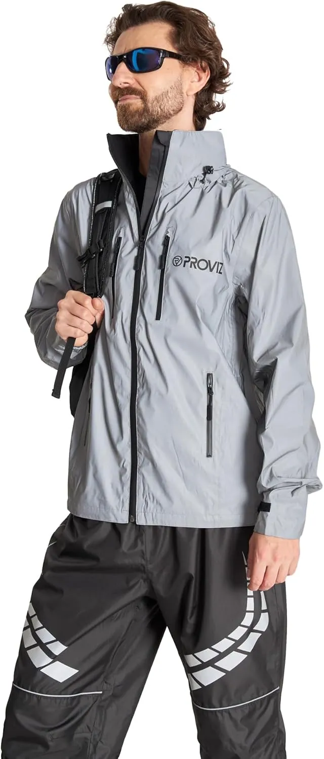 Proviz Men's REFLECT360 Reflective Waterproof Outdoor Jacket Hi Visibility Reflective Windproof Coat
