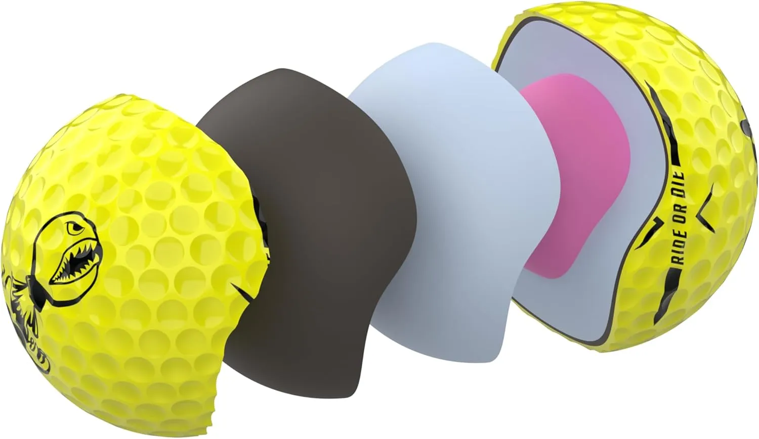 P*SS M*SSLE Golf Balls - 4-Piece Design, Surlyn Cover, High Compression Core - Ultimate Distance, Low Spin, Low Trajectory for Straighter Shots, Improved Accuracy - Follows USGA Standards