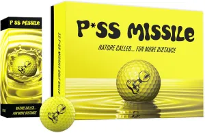 P*SS M*SSLE Golf Balls - 4-Piece Design, Surlyn Cover, High Compression Core - Ultimate Distance, Low Spin, Low Trajectory for Straighter Shots, Improved Accuracy - Follows USGA Standards