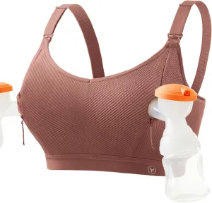 Pumping Bra Hands Free Zip Opening Design Seamless Nursing Bras for Breastfeeding High Support Nursing & Pumping Bra in One