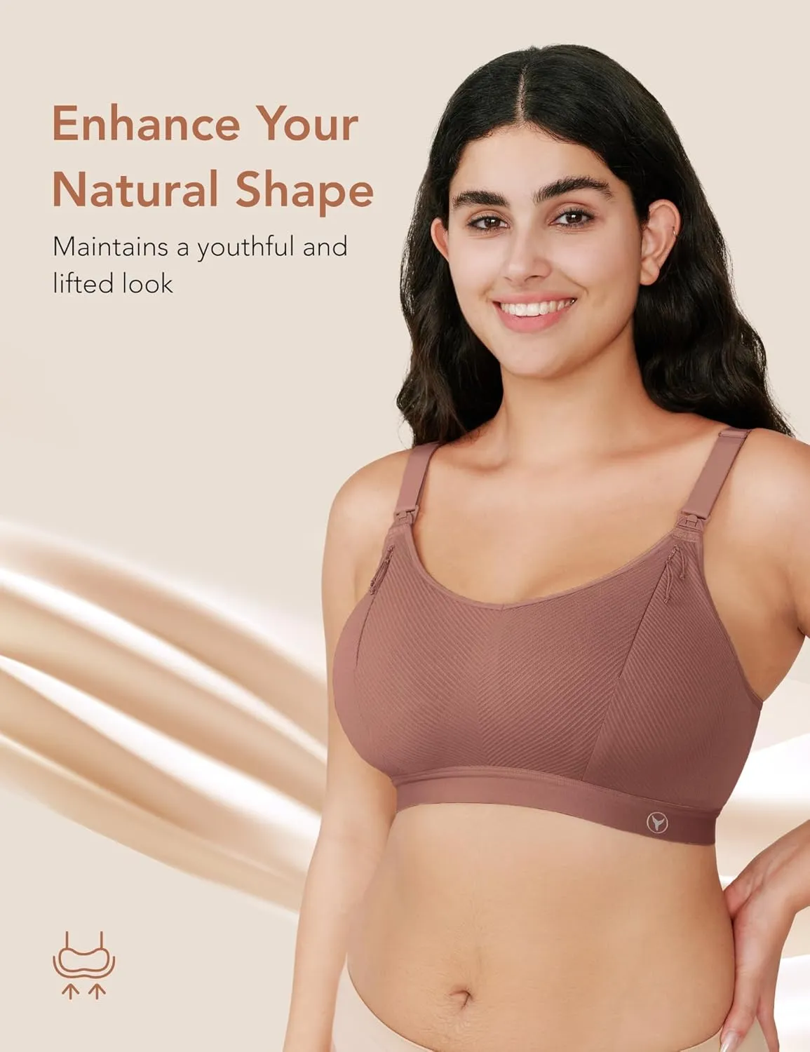 Pumping Bra Hands Free Zip Opening Design Seamless Nursing Bras for Breastfeeding High Support Nursing & Pumping Bra in One