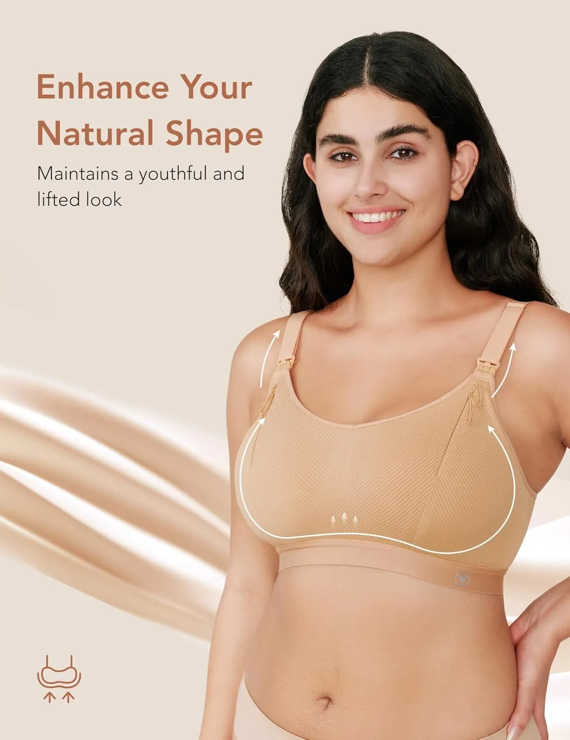 Pumping Bra Hands Free Zip Opening Design Seamless Nursing Bras for Breastfeeding High Support Nursing & Pumping Bra in One