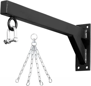 Punch Bag Wall Bracket by JP Sports - 18inch Heavy Duty with D-Shackle Swivel, Chain & Fixings Materials