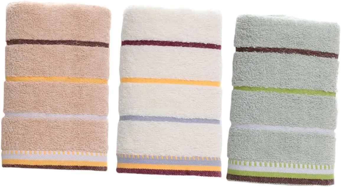Pure Cotton Washcloth Set 3 Pack Soft Facial Towel for Bath Spa Gym Yoga Quick Dry Skin-Friendly