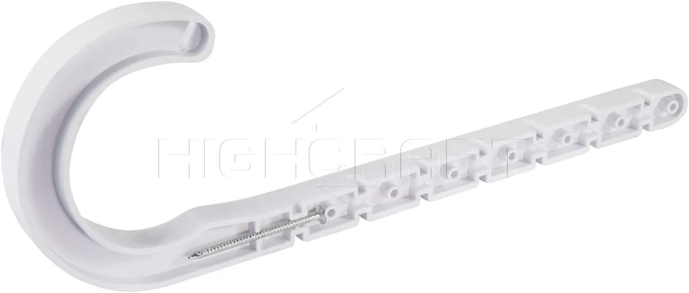 PXJHNG004-10 PEX Support J-Hook Hanger with Nails for 4 in. Pipe, Rope, Cable Hard Plastic (10 Pack), White