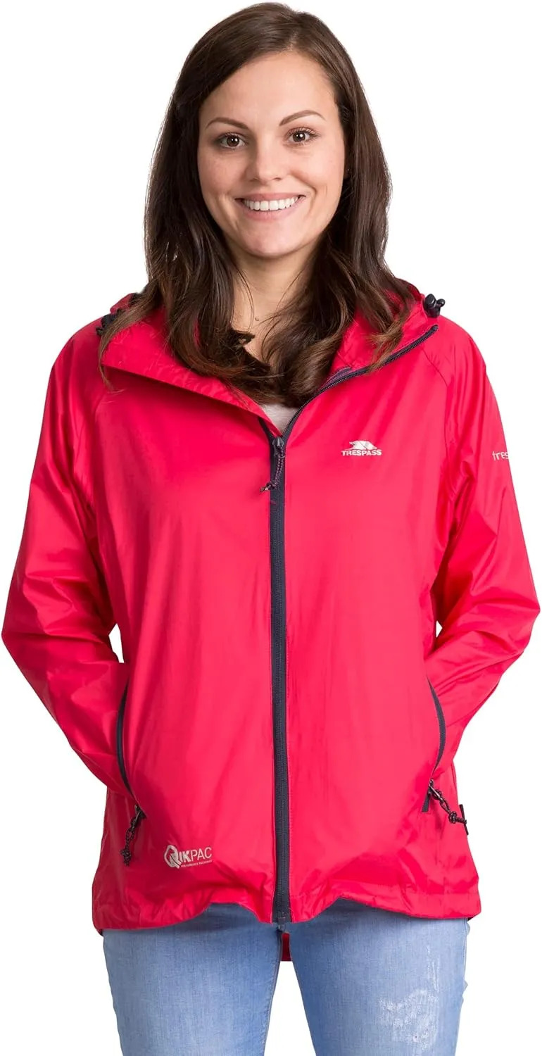 Qikpac Womens Packaway Waterproof Jacket Lightweight Hooded Raincoat