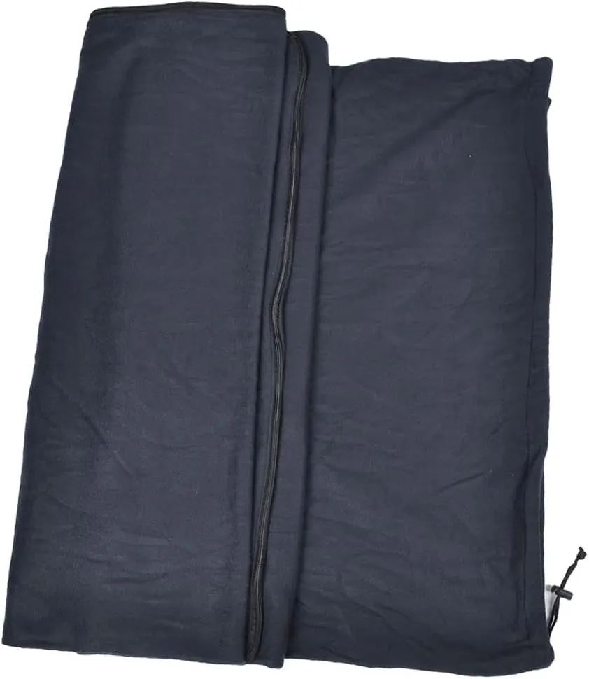 Qtqgoitem Outdoor Camping Fleece Plush Sleeping Bag 1.8M x 0.8M Long Dark Blue (Model: 63a c8e 43a c80 729)