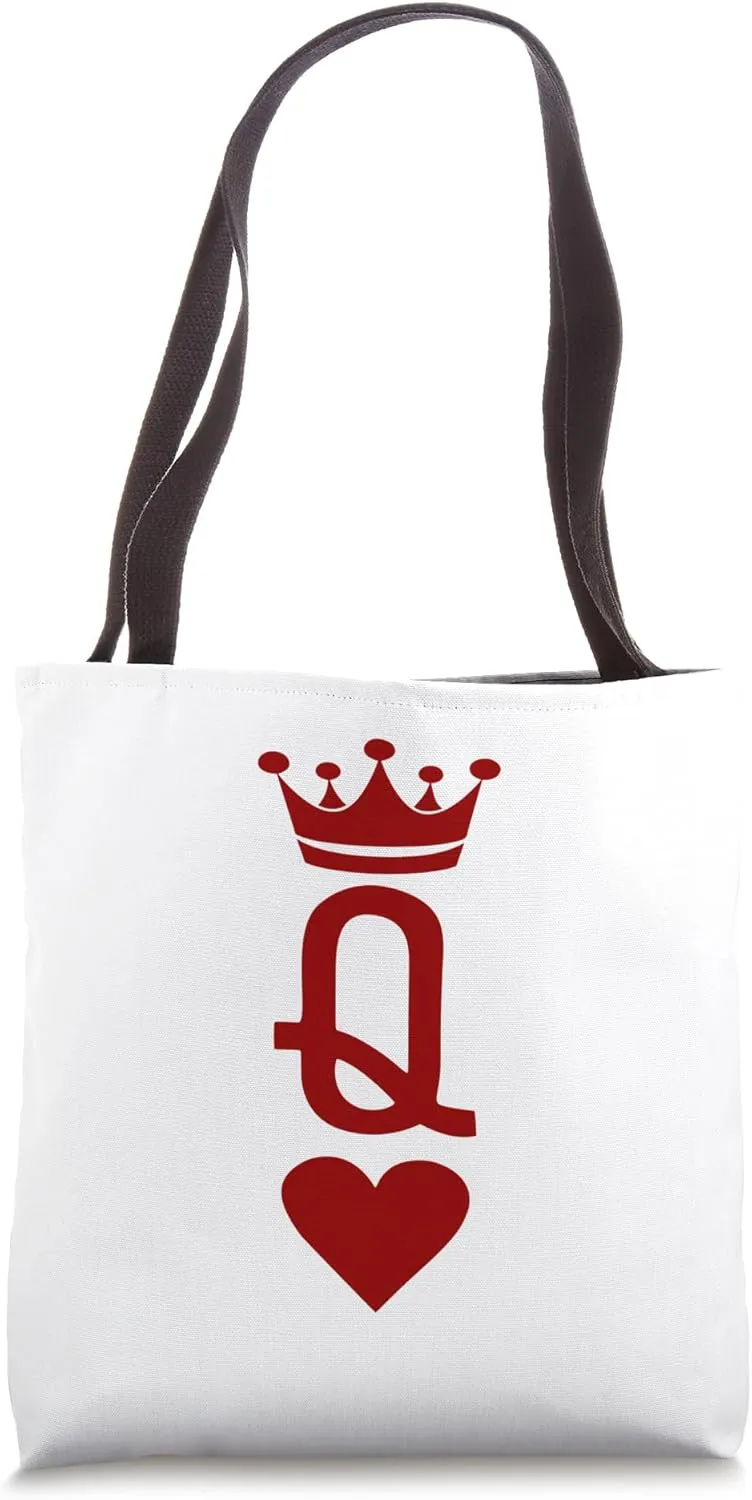 Queen of Hearts Matching Poker HusbandWife Halloween Costume Tote Bag