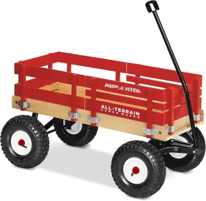 Radio Flyer All-Terrain Cargo Wagon for Kids, Garden and Cargo, Red Wagon for Ages 1.5 