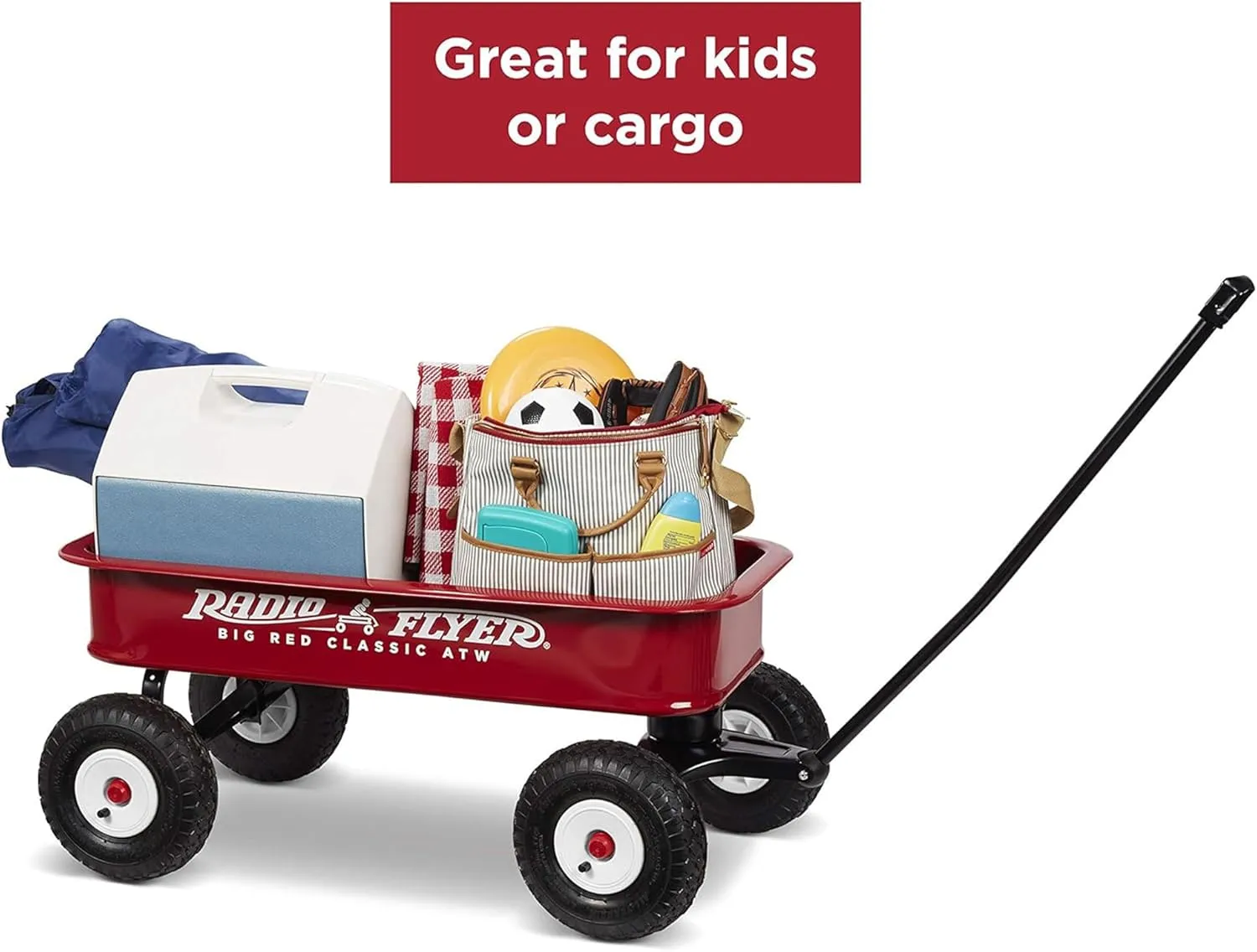 Radio Flyer Steel Wagon, Walking and Riding Cart for Kids Age 1 to 5, Big Red Classic